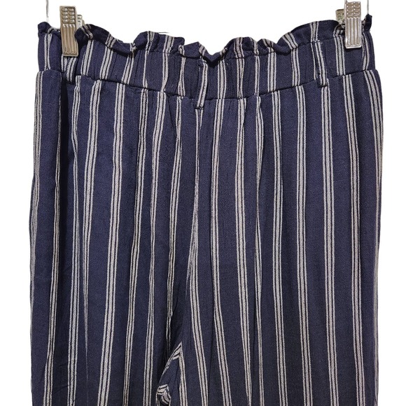 Hollister Womens Ultra High Rise Striped Wide Leg Pants Size Medium Coastal - Picture 5 of 11